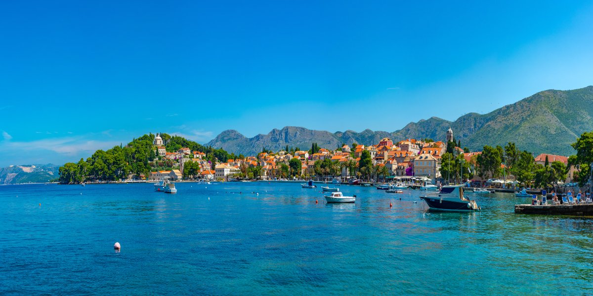 Islands near Dubrovnik and Adriatic sea