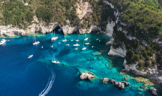 Aerial drone photo of Paxi Island